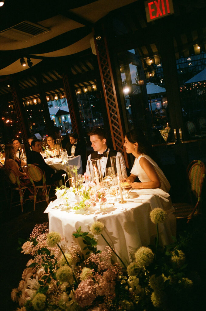 Romantic wedding at The River Cafe with elegant details and beautiful waterfront views.
