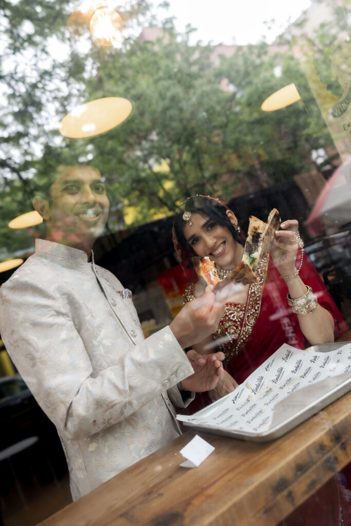 Romantic portraits from an Indian elopement showcasing the couple's favorite places around New York City.
