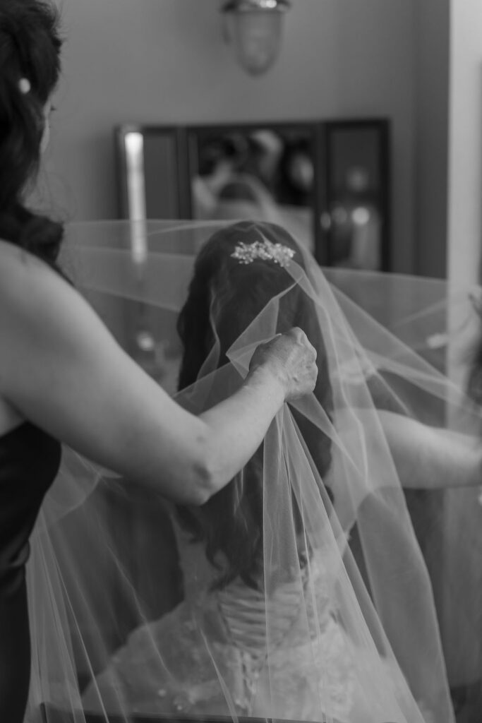 bride getting ready for her NYC wedding